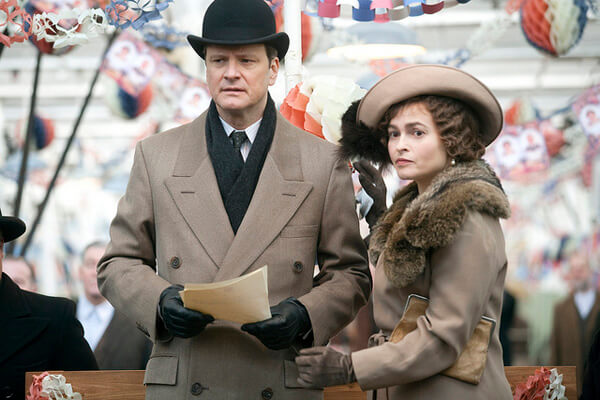 Colin Firth und Helena Bonham Carter während der Dreharbeiten