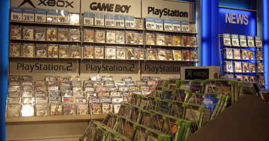 Retail display of video games