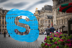 Skype-Konferenz mit Brüssel