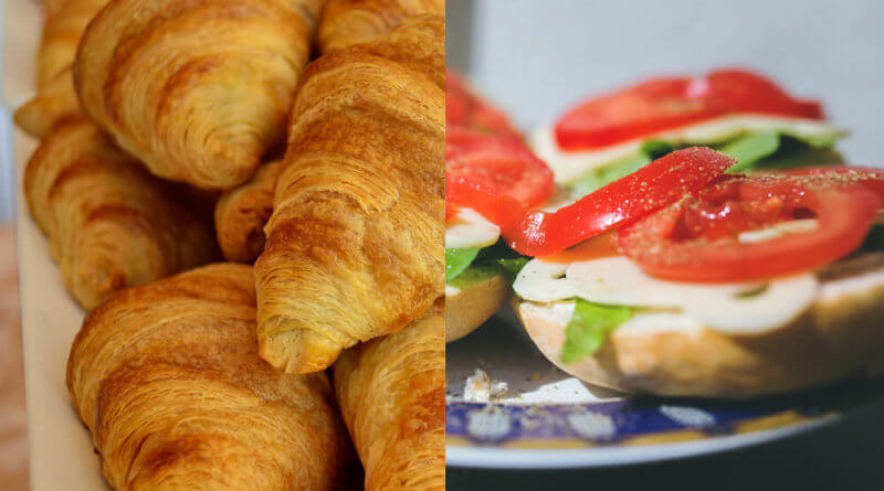Sandwich und Croissants