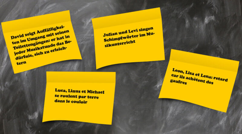 Klassenbucheinträge