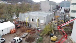 Neubau des Gasmotorenkraftwerks Römerbrücke (Foto: Wilhelm/SaarLorLux )