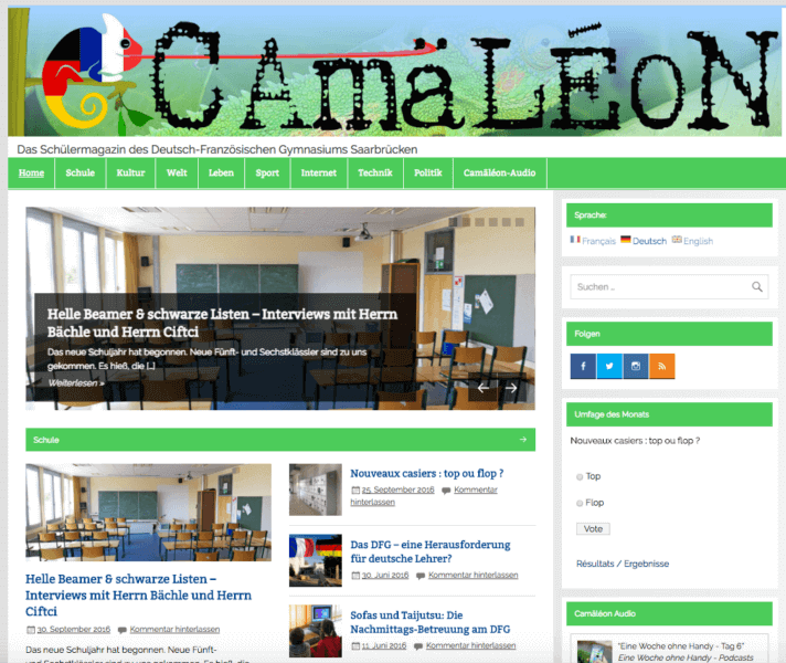 Camäléon-Webseite 2016