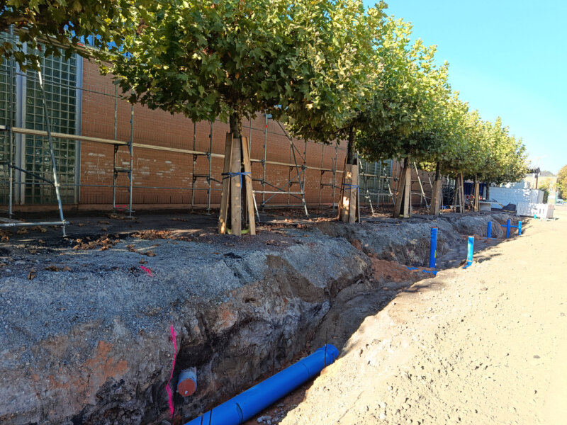Baustelle auf dem DFG-Schulhof (Foto: Grieser / Camäléon)